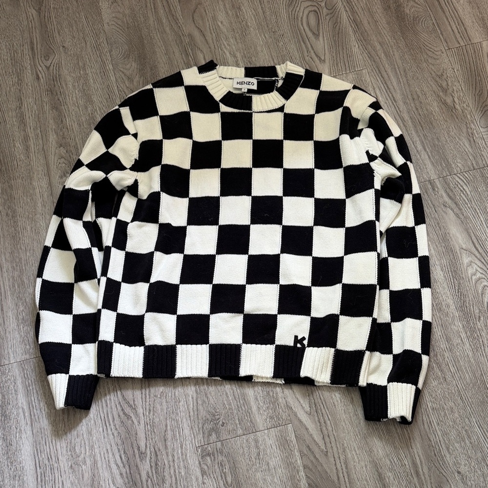 Kenzo Monochrome Checkered Crewneck Sweater
